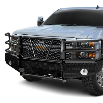 Ranch Hand® - Summit Series Full Width Tough Black Powder Coated Front HD Bumper with Full Grille Guard