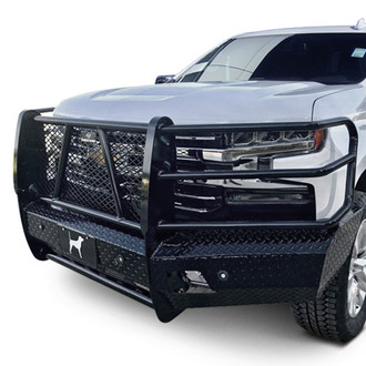 Ranch Hand® - Summit Series Full Width Tough Black Powder Coated Front HD Bumper with Full Grille Guard