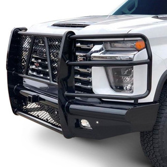 Ranch Hand® - Summit Series Full Width Tough Black Powder Coated Front HD Bumper with Full Grille Guard