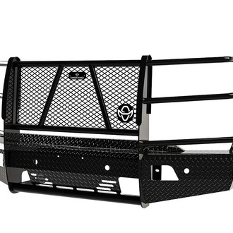 Ranch Hand® - Summit Series Full Width Tough Black Powder Coated Front HD Bumper with Full Grille Guard