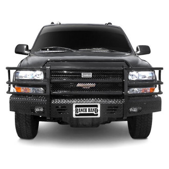 Ranch Hand® - Summit Series Full Width Tough Black Powder Coated Front HD Bumper with Full Grille Guard