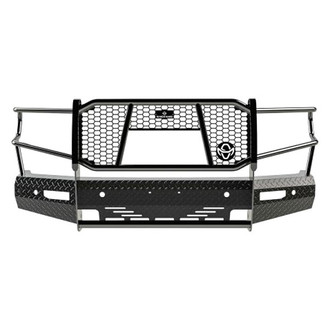 Ranch Hand® - Summit Series Full Width Tough Black Powder Coated Front HD Bumper with Full Grille Guard