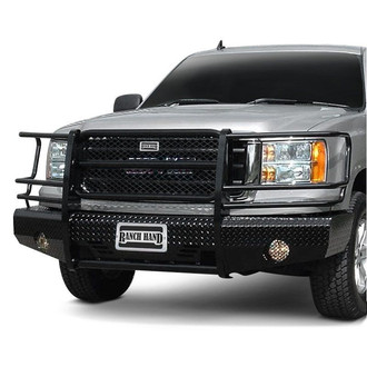 Ranch Hand® FSG08HBL1 - Summit Series Full Width Tough Black Powder Coated Front HD Bumper with Full Grille Guard