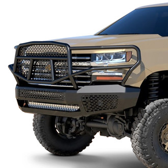 Ranch Hand® - Midnight Series Full Width Black Powder Coated Front HD Bumper with Brush Guard