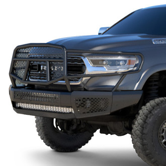 Ranch Hand® - Midnight Series Full Width Black Powder Coated Front HD Bumper with Brush Guard