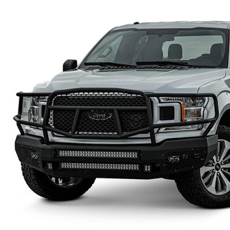 Ranch Hand® - Midnight Series Full Width Black Powder Coated Front HD Bumper with Brush Guard