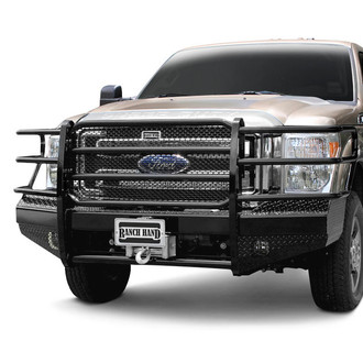 Ranch Hand® - Sport Series Full Width Black Powder Coated Front Winch HD Bumper with Full Grille Guard