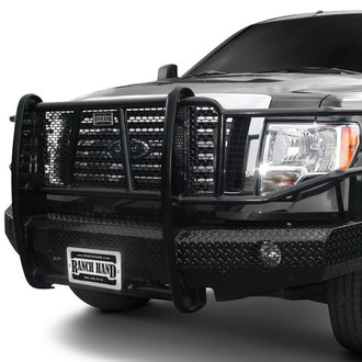 Ranch Hand® - Summit Series Full Width Tough Black Powder Coated Front HD Bumper with Full Grille Guard