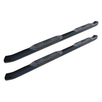 Raptor Series® - 4" OE Style Cab Length Black Oval Curved Step Bars