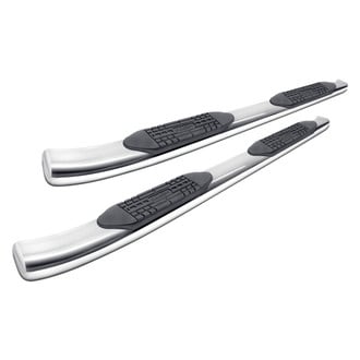 Raptor Series® - 4" OE Style Polished Oval Curved Step Bars
