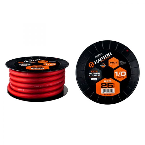Raptor® - Vice Series 1/0 AWG Single 25' Red Stranded GPT Power Cable