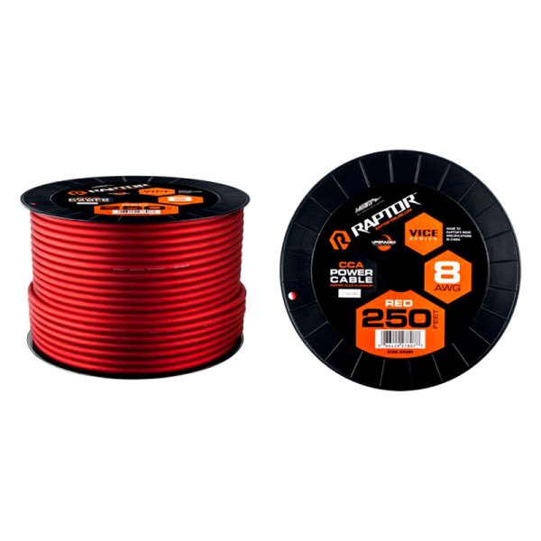 Raptor® - Vice Series 8 AWG Single 250' Red Stranded GPT Power Cable