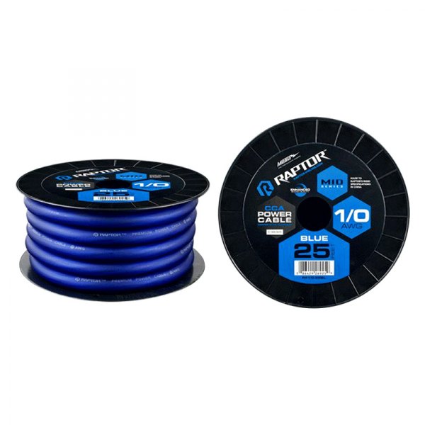 Raptor® - Mid Series 1/0 AWG Single 25' Blue Stranded GPT Power Cable