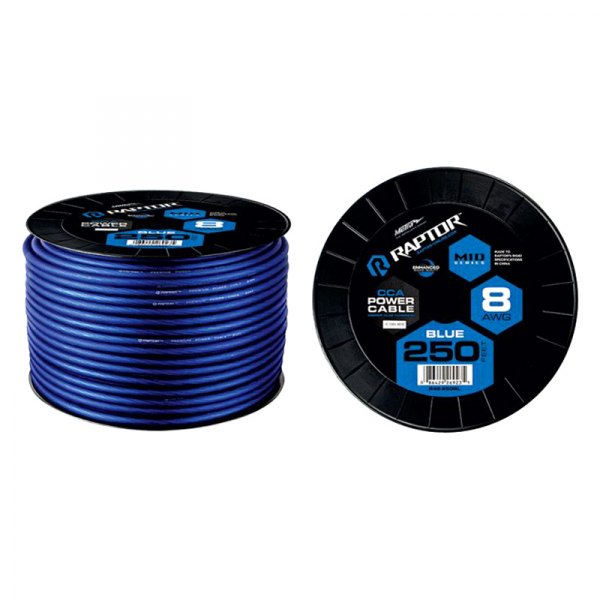 Raptor® - Mid Series 8 AWG Single 250' Blue Stranded GPT Power Cable