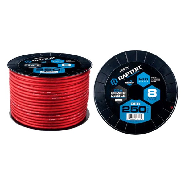Raptor® - Mid Series 8 AWG Single 250' Red Stranded GPT Power Cable