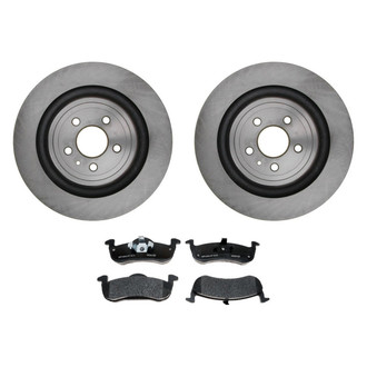 Raybestos® - R-Line™ Plain Rear Brake Kit with Semi-Metallic Pads