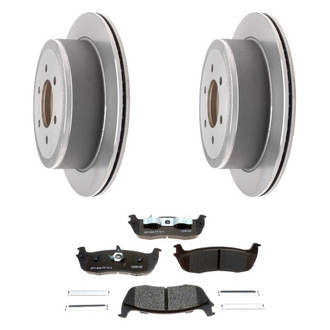Raybestos® - R-Line™ Plain Rear Brake Kit with Semi-Metallic Pads