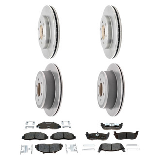 Raybestos® - R-Line™ Plain Front and Rear Brake Kit with Semi-Metallic Pads