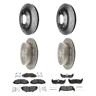 Raybestos® - R-Line™ Plain Front and Rear Brake Kit with Semi-Metallic Pads