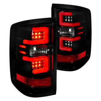 Recon® - Driver and Passenger Side Black/Smoke Fiber Optic LED Tail Lights