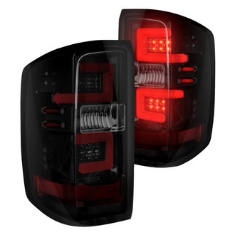 Recon® - Driver and Passenger Side Black/Smoke Fiber Optic LED Tail Lights
