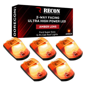 Recon® - Front and Rear Black Amber LED Cab Roof Lights