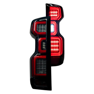 Recon® - Driver and Passenger Side Black/Smoke Fiber Optic LED Tail Lights