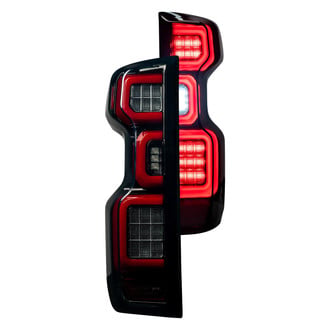 Recon® - Driver and Passenger Side Black/Smoke Fiber Optic LED Tail Lights