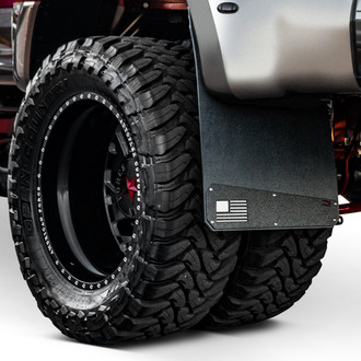 Rek Gen® - Merica Dually Black Armor Mud Flaps with White Flag Logo