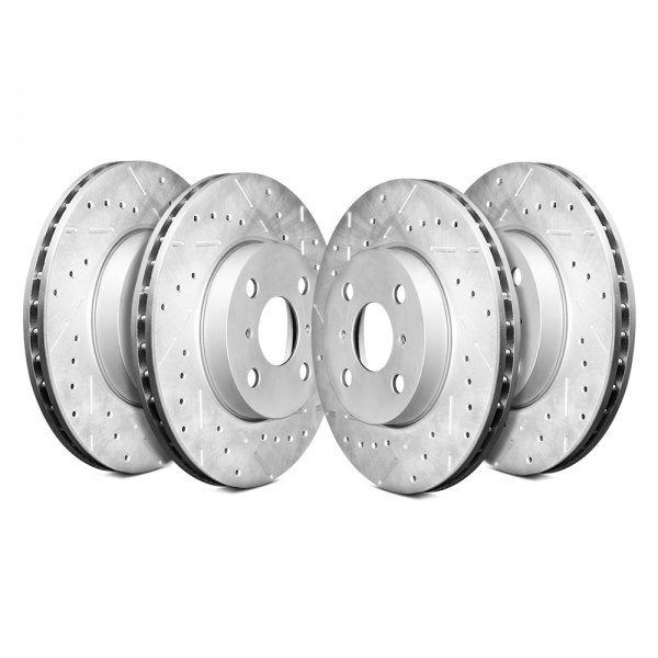  Remmen Brakes® - 130 Series Drilled and Slotted 1-Piece Front and Rear Brake Rotors