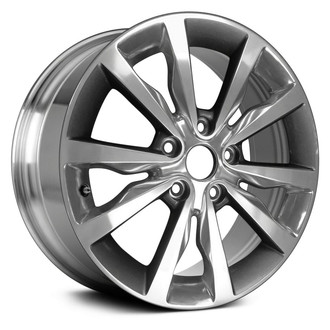 Replace® - 5 V-Spoke Polished with Charcoal Metallic Accents 18x8 Alloy Factory Wheel - Remanufactured