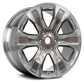 Replace® - 6 I-Spoke Polished with Medium Tan Inlays 20x9 Alloy Factory Wheel - Remanufactured