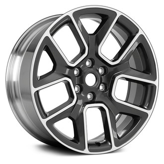 Replace® - 5 V-Spoke Black with Polished Accents 20x9 Alloy Factory Wheel - Remanufactured