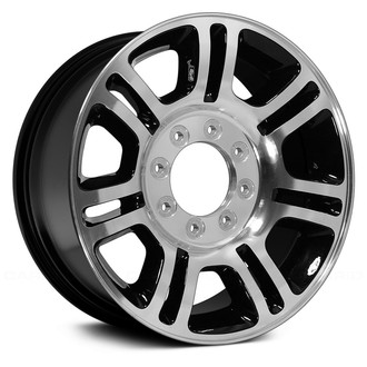 Replace® ALYFI075U45 - 7 Double-Spoke Black with Machined Face 20x8 Alloy Factory Wheel - Remanufactured