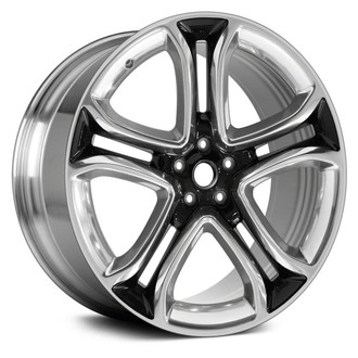 Replace® - Double 5-Spoke Black with Polished Face 22x9 Alloy Factory Wheel - Remanufactured
