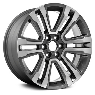 Replace® - 6 V-Spoke Machined Medium Charcoal Metallic 22x9 Alloy Factory Wheel - Replica