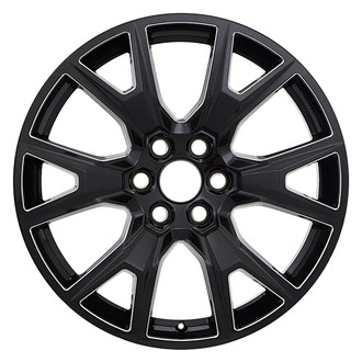 Replace® - 12-Spoke Black Polished Top Inside Spoke 22x9 Alloy Factory Wheel - Remanufactured