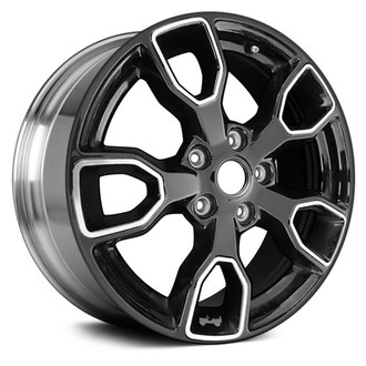 Replace® - Double 5-Spoke Black Polished with Gray Jeep Sticker 18x7.5 Alloy Factory Wheel - Remanufactured