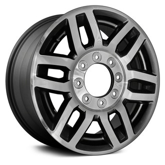 Replace® - 6 V-Spoke Machined and Dark Charcoal Metallic 18x8 Alloy Factory Wheel - Remanufactured