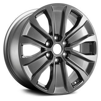 Replace® - 6 I-Spoke Machined and Deep Black Smoked Hyper Silver 20x8.5 Alloy Factory Wheel - Remanufactured