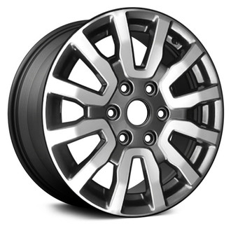 Replace® - 6 V-Spoke Machined and Dark Charcoal 18x8 Alloy Factory Wheel - Remanufactured