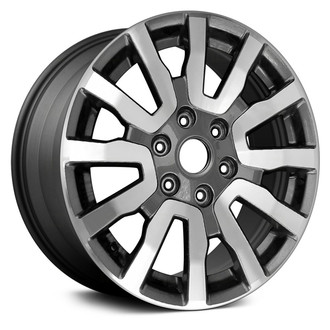 Replace® - 6 V-Spoke Machined and Dark Charcoal 18x8 Alloy Factory Wheel - Remanufactured