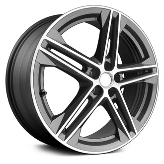 Replace® - Double 5-Spoke Machined and Dark Charcoal Metallic 20x8 Alloy Factory Wheel - Remanufactured