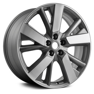 Replace® - 5 V-Spoke Machined and Light Charcoal 20x7.5 Alloy Factory Wheel - Replica