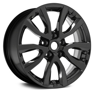 Replace® - 5 V-Spoke Black 17x7 Alloy Factory Wheel - Remanufactured
