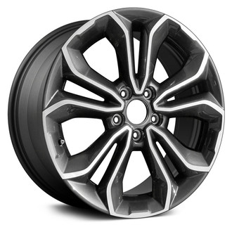 Replace® - 6 V-Spoke Machined and Dark Charcoal 18x7.5 Alloy Factory Wheel - Remanufactured