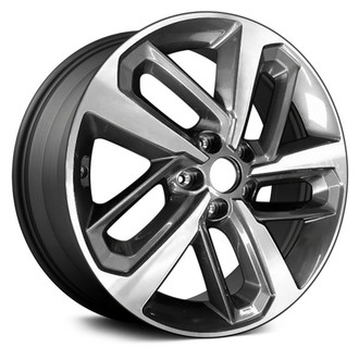 Replace® - 5 Double Spiral-Spoke Machined and Dark Charcoal 18x7.5 Alloy Factory Wheel - Remanufactured
