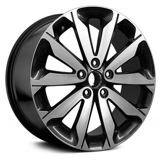 Replace® - 5 V-Spoke Black with Machined Face 18x7 Alloy Factory Wheel - Remanufactured