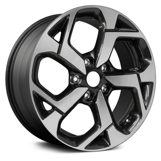 Replace® - 5 Double Spiral-Spoke Machined and Dark Charcoal 17x7 Alloy Factory Wheel - Remanufactured