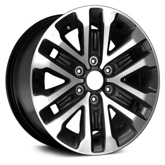 Replace® - 6 V-Spoke Machined With Black Satin Clear Accents 17x8.5 Alloy Factory Wheel - Remanufactured